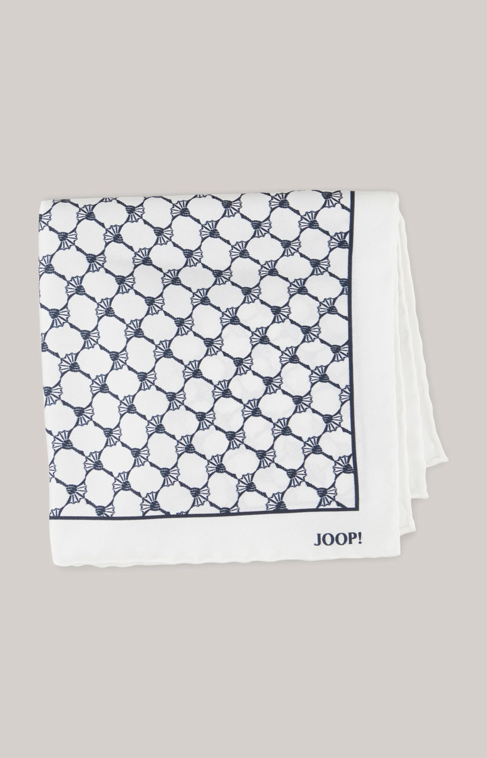 JOOP! Krawatten & Fliegen*Cornflower Seiden-Einstecktuch in Offwhite/Dunkelblau