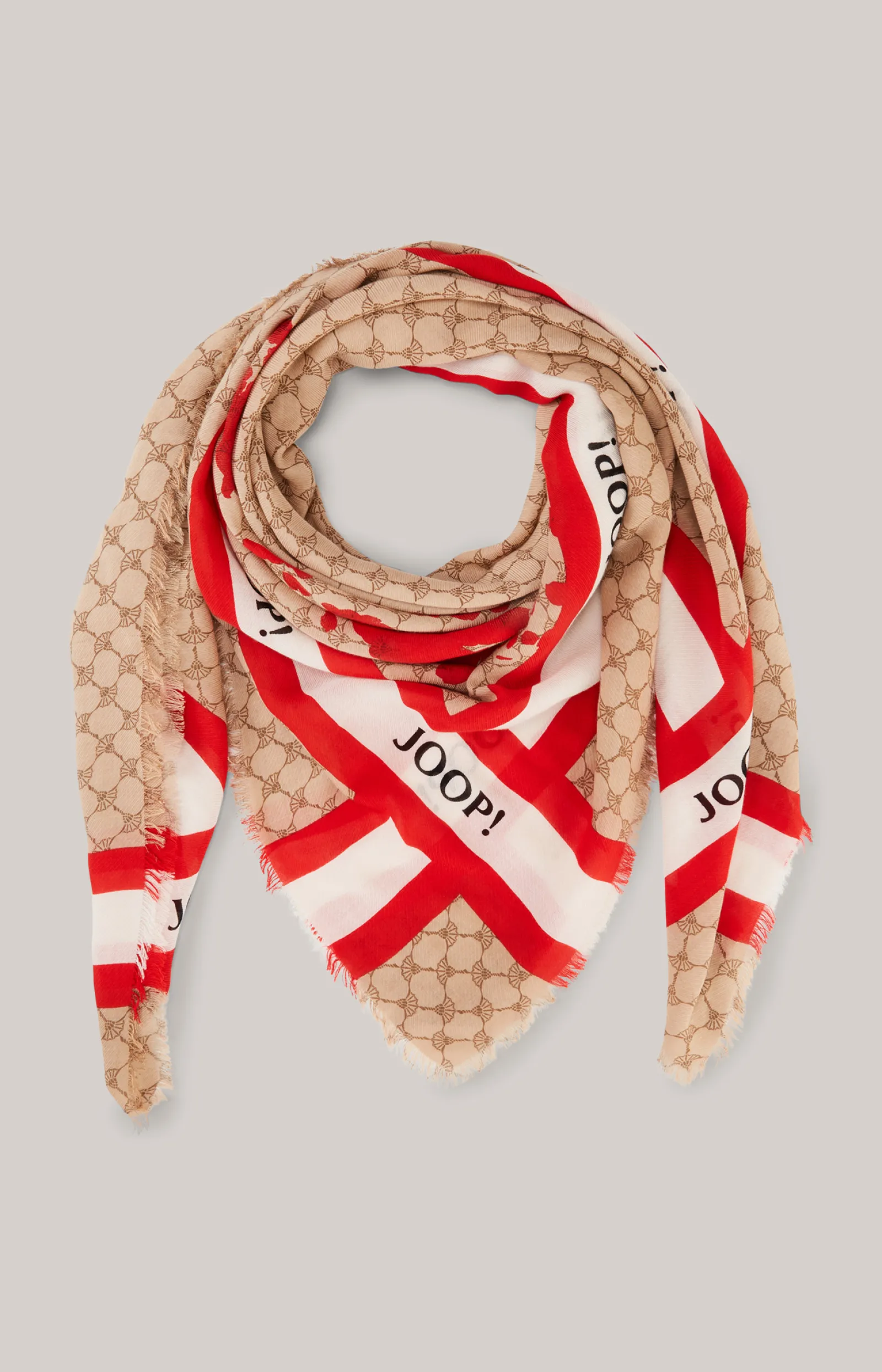 JOOP! Schals & Caps*Cornflower-Schal in Beige/Rot